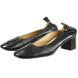 EVERLANE Day Block Heels Pumps Italian Leather Sz. 6.5 Black ITALY